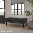 Ver imagem 3 de Banco Estofado Viena 1,20m Linho Preto - Inova Decorações