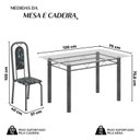 Ver imagem 4 de Conjunto de Mesa Tubular 120cm x 75cm Tampo Vidro Incolor com 4 Cadeiras Lara Prata/Preto