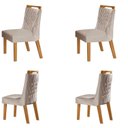 Ver imagem 1 de Kit 4 Cadeiras de Jantar Estofadas Anatômicas Bege Atena Castanho Cinamomo