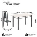 Ver imagem 4 de Conjunto de Mesa Tubular 120cm x 75cm Tampo Vidro Off com 4 Cadeiras Lara Prata/Preto