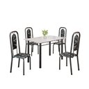 Ver imagem 2 de Conjunto de Mesa Tubular 120cm x 75cm Tampo Vidro Off com 4 Cadeiras Lara Prata/Preto