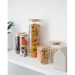 Pote Hermético de Vidro Flat 200ml com Tampa de Bambu - 2