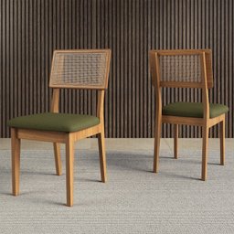 Kit 2 Cadeiras Estofadas Encosto Telado Estrutura 100% MDF Bolonha - 2