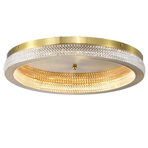 Plafon Sobrepor Led Cristal Bronze 40cm Ca035-bz