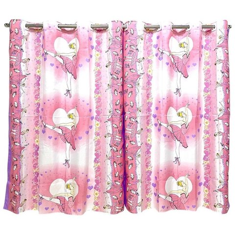 Cortina Infantil 2,00 X 1,60 Quarto Brinquedoteca Menino Menina Personagens:bailarina