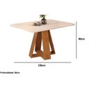 Ver imagem 2 de Mesa de Sala Jantar Celeste C/ Tampo Madeirado Vidro Curvo 120x90cm Freijó/off White - Dj Móveis