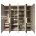 Ver mais imagens de Guarda-Roupa Casal 8 Portas 4 Gavetas 240cm x 220cm x 47cm Milan Off White/Capuccino
