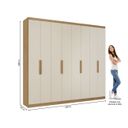 Ver imagem 3 de Guarda-Roupa Casal 8 Portas 4 Gavetas 240cm x 220cm x 47cm Milan Off White/Capuccino