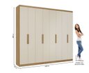 Ver imagem 3 de Guarda-Roupa Casal 8 Portas 4 Gavetas 240cm x 220cm x 47cm Milan Off White/Capuccino