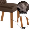 Ver imagem 5 de Mesa de Jantar Carolina 180cm Tp MDF Canto Copo Base Detalhe Off White com 6 Cadeiras Milena