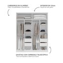 Ver imagem 5 de Guarda-roupa Solteiro Madrid 4 Portas 4 Gavetas Branco - Politorno