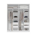 Ver imagem 3 de Guarda-roupa Solteiro Madrid 4 Portas 4 Gavetas Branco - Politorno