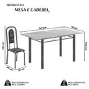 Ver imagem 3 de Conjunto de Mesa Tubular 140cm x 75cm Tampo Granito Topázio com 6 Cadeiras Lara Prata/Preto