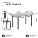 Ver imagem 4 de Conjunto de Mesa Tubular 140cm x 75cm Tampo Granito Ocre com 6 Cadeiras Lara Prata/Preto