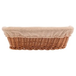 Cesta Oval de Rattan Plástico com Forro em Tecido 27x20x8cm - 3