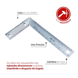 Esquadro Zamac de Pvc 10'' 25cm Durín - 2