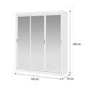 Ver imagem 2 de Guarda Roupa Casal 3 Portas 4 Gav Espelho Branco Carraro 1144