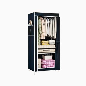 Guarda Roupa Closet Dobrável com Capa de Tecido Azul