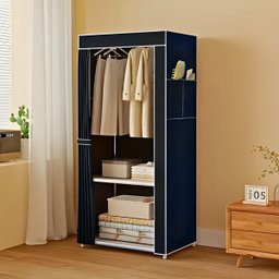 Guarda Roupa Closet Dobrável com Capa de Tecido Azul - 9