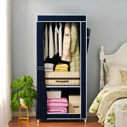 Guarda Roupa Closet Dobrável com Capa de Tecido Azul - 5