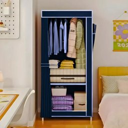 Guarda Roupa Closet Dobrável com Capa de Tecido Azul - 7