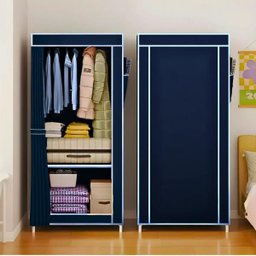 Guarda Roupa Closet Dobrável com Capa de Tecido Azul - 2