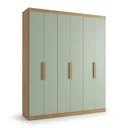 Ver imagem 2 de Guarda-Roupa Casal 6 Portas e 2 Gavetas 220 x 180cm Milan Yescasa Capuccino/Verde Menta