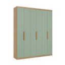 Ver imagem 2 de Guarda-Roupa Casal 6 Portas 2 Gavetas 220cm x 47cm x 180cm Milan Verde/Capuccino/Menta
