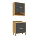 Ver imagem 3 de Conjunto para Lavanderia com 2 Peças 100% MDF Vicenza Espresso Móveis Cinza/Amêndoa/Chumbo