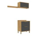 Ver imagem 3 de Conjunto para Lavanderia com 3 Peças 100% MDF Vicenza Espresso Móveis Cinza/Amêndoa/Chumbo