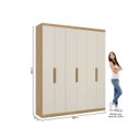 Ver imagem 3 de Guarda-Roupa Casal 6 Portas 2 Gavetas 220cm x 47cm x 180cm Milan Off White/Capuccino