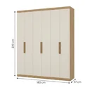 Ver imagem 3 de Guarda-Roupa Casal 6 Portas e 2 Gavetas 220 x 180cm Milan Yescasa Capuccino/Off White