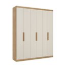 Ver imagem 2 de Guarda-Roupa Casal 6 Portas 2 Gavetas 220cm x 47cm x 180cm Milan Off White/Capuccino