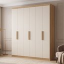 Ver imagem 1 de Guarda-Roupa Casal 6 Portas e 2 Gavetas 220 x 180cm Milan Yescasa Capuccino/Off White