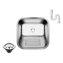 Ver imagem 1 de Tanque Inox 304 As Brilho 40x34 Pequeno Sobrepor Embutir 18l