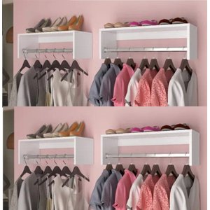kit 4 uni Cabideiro Arara De Roupas Aereo AJL Cabides suspensos