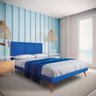 Cama Viúva com Cabeceira de Linho Maresias Azul 137cm - 6