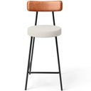 Ver imagem 4 de Banqueta Baixa Cozinha Sala Jantar Bancada Milão L02 Couríssimo Camel Linho Champagne - lyam decor L