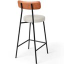 Ver imagem 6 de Banqueta Baixa Cozinha Sala Jantar Bancada Milão L02 Couríssimo Camel Linho Champagne - lyam decor L