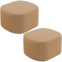 Ver imagem 1 de Kit 2 Puffs Decorativos Orgânico para Living Quarto 70cm Doha W01 Bouclê Mostarda - Lyam Decor