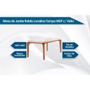 Ver imagem 2 de Conjunto: Mesa de Cozinha Londrina C/ Tampo Madeirado C/ Vidro Canto Reto 120x80cm e 4 Cadeiras