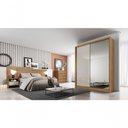 Ver imagem 4 de Guarda Roupa Casal Virtus Plus 2 Portas de Correr 3 Gavetas MDF com Espelho Cumaru-Fendi