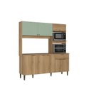 Ver imagem 4 de Cozinha Compacta 3 Peças com Torre Quente e Balcão sem Tampo Flórida Yescasa Cappuccino/Verde Menta