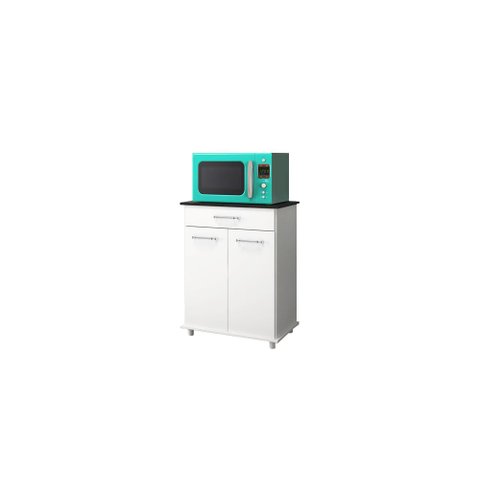Balcão Isadora Duplo 2 Portas 1 Gaveta Branco UV - FdECOR