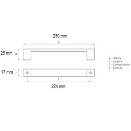 Puxador Piaui Cromado Linha Premium Torralba 3269 - 224 Mm - 2
