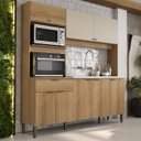Ver imagem 1 de Cozinha Compacta 3 Peças com Torre Quente e Balcão sem Tampo Flórida Yescasa Cappuccino/Off White