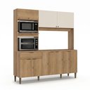 Ver imagem 2 de Cozinha Compacta 3 Peças com Torre Quente e Balcão sem Tampo Flórida Yescasa Cappuccino/Off White