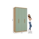 Ver imagem 3 de Guarda-Roupa 4 Portas 2 Gavetas 120cm x 220cm Milan Verde/Capuccino/Menta