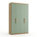 Ver imagem 2 de Guarda Solteiro 4 Portas e 2 Gavetas 220 x 120cm Milan Yescasa Capuccino/Verde Menta