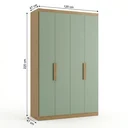 Ver imagem 3 de Guarda Solteiro 4 Portas e 2 Gavetas 220 x 120cm Milan Yescasa Capuccino/Verde Menta
